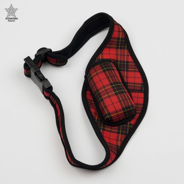 Transmitter Music belt, fitness belt Microphone Transmitter Carrier RED CHECKERBOARD