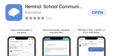 From the app store, download the REMIND app as seen above.