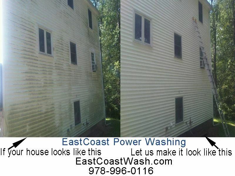 Before and after vinyl siding cleaning