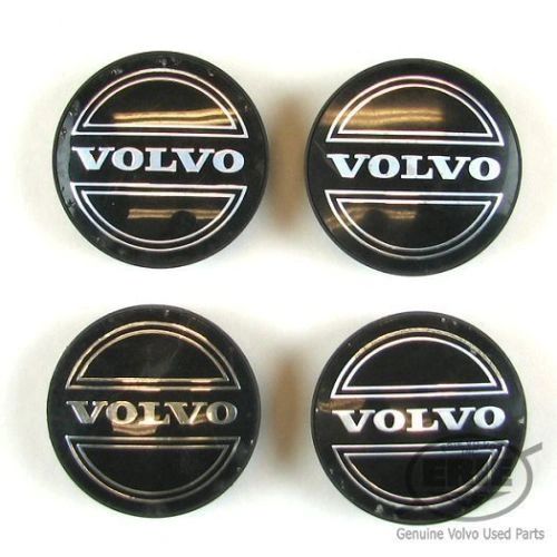 Set of 4 Volvo Black Center Caps 30630085 for Volvo Wheels S40 V40 00-04
