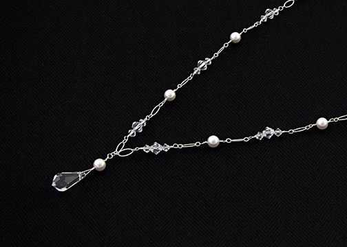LadyHouse High Grade Austrial Crystal With Pearl Necklace 