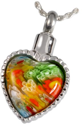Stainless Steel Art Glass Heart 6117