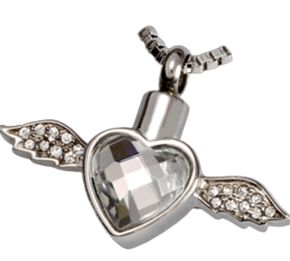 Stainless Steel Winged Heart 6116