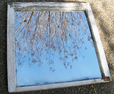 Hand-silvered antique window glass. A layer of pure silver reduced onto glass. 