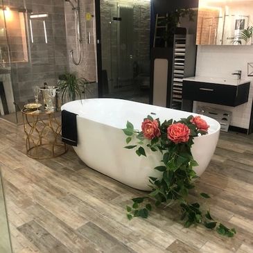 Freestanding Bath, statement piece, Bathroom studio in Birmingham, Bathroom Design