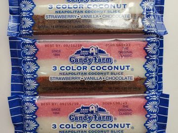 Neapolitan Coconut Slice Candy Bars (Vanilla, Chocolate