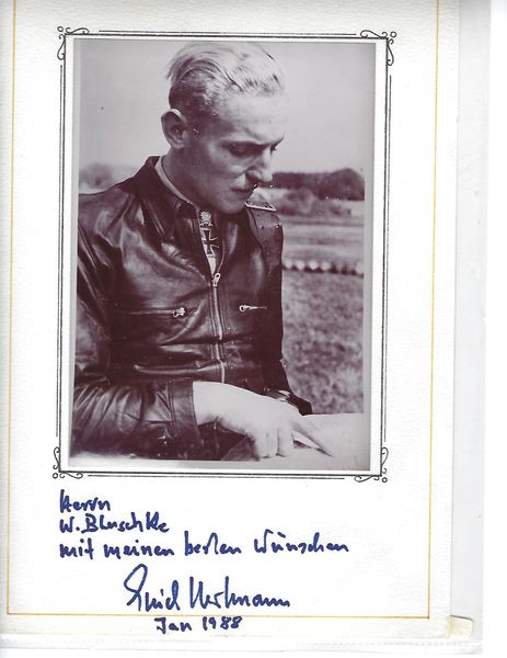 Postwar signed photo of Erich Hartmann