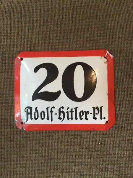 "Adolf Hitler Platz" House number sign