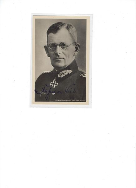 GFM Freiherr von Weichs signed photo