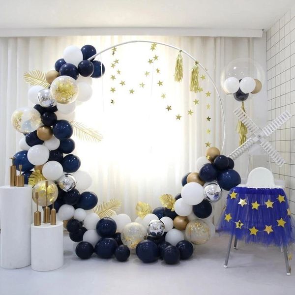 Navy Balloon Circle Arch Wedding and Party rentals in Austin