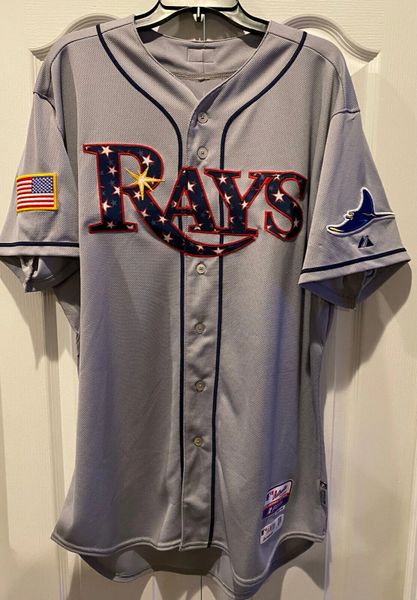 2015 Derek Shelton Game Used Tampa Bay Rays Signed Road Jersey