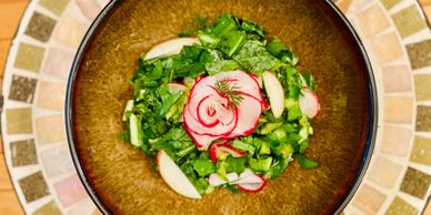 Marinated Dandelion & Apple Salad