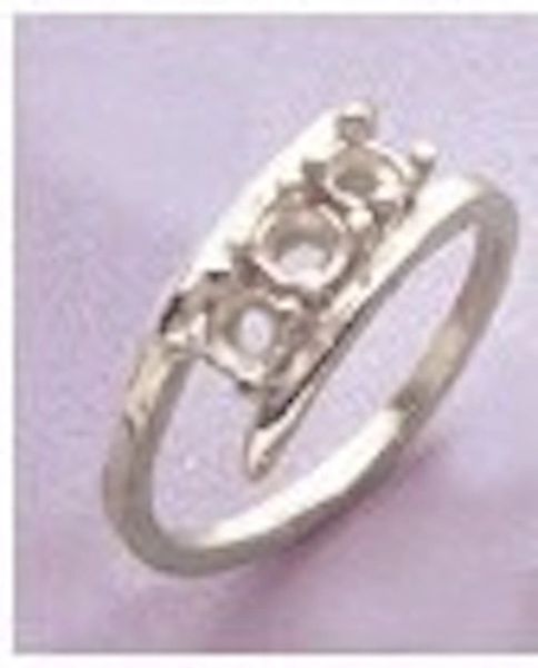 Sterling Silver (3) 3mm Round Silver Mother's Pre-Notched Ring Size 5, 6, 7, 8 & 9