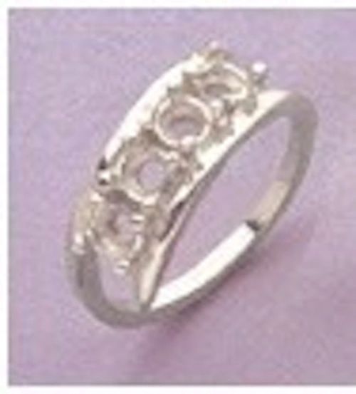 Sterling Silver (4) 3mm Round Silver Mother's Pre-Notched Ring Size 5, 6, 7, 8 & 9