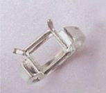 11x9mm Octagon Sterling Silver Side Set Pre-Notched Ring Setting Size 5-9