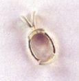 14kt Gold or Sterling Silver Oval M&M Style Pendant Setting (7x5-10x8mm)