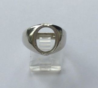 Sterling Silver Oval Cabochon Pre-Notched Ring Setting Size 9, 10 or 11 (10x8-16x12mm)