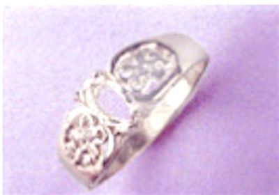 6x3-12x16mm Marquise Cabochon Sterling Silver Filigree Style Pre-Notched Ring Setting Size 5-9