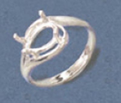 10x7mm Pear Sterling Silver Side Set Pre-Notched Ring Setting Size 5-9