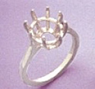 Oval DEEP 8 Prong Sterling Silver Pre-Notched RING Setting 10x8-20x15