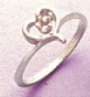 3mm Round Accented Sterling Silver Heart Style Pre-Notched Ring Setting Size 3-8