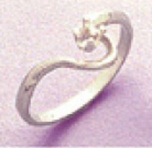 3mm Round Accented Sterling Silver Swirl Style Pre-Notched Ring Setting Size 3-8