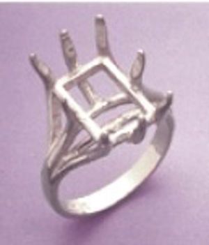 14x10mm -20x15mm Octagon 8-Prong Style Sterling Silver Pre-Notched Ring Setting Size 6-10