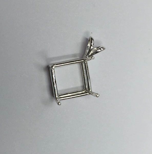 14kt Gold or Sterling Silver Square Cast Wire Pendant Setting (6x6-11x11mm)