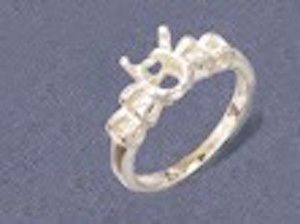 8X6mm Oval Sterling Silver Trellis Pre-Notched Ring Setting Size 5-9