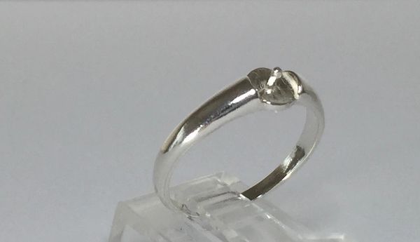 4-8mm Pearl Sterling Silver Pre-Notched Ring Setting Size 3-10