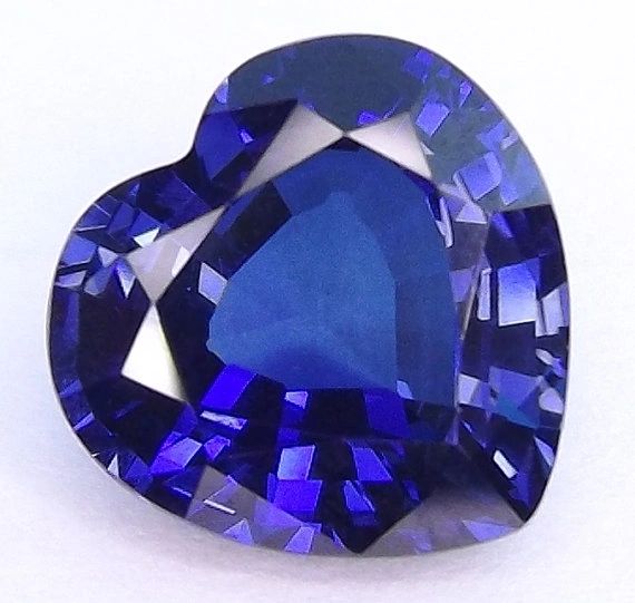 Heart Faceted AAA Lab Created Blue Sapphire #34 (4x4mm to 13x13mm)