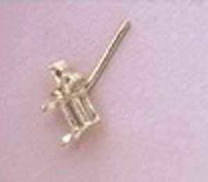 Two Sterling Silver 6x4mm Octagon Triple Accented Pre-Notched Earring Settings