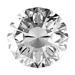 ROUND FACETED AAA BRIGHT WHITE (NATURAL) DIAMOND, H or better, I1 or better