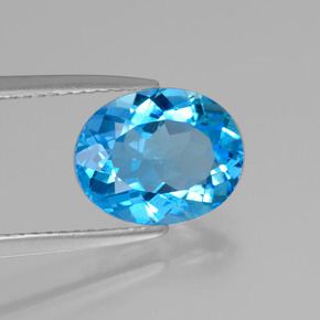 OVAL FACETED AAA BRIGHT (NATURAL) SWISS BLUE TOPAZ (5x3-20x15mm)