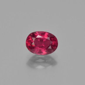 A RATED OVAL RATED FACETED BRIGHT RED (NATURAL) PRECIOUS RUBY (5x3 - 6x4mm)
