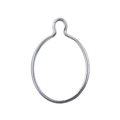 10-Pack of Sterling Silver Single Loop Oval Wrap Tite Setting (5x3-14x10mm)