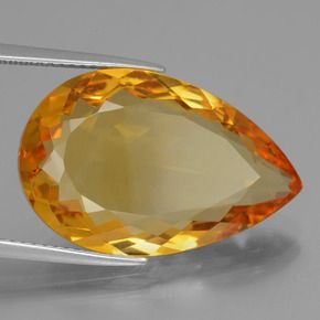 PEAR FACETED AAA BRIGHT GOLDEN (NATURAL) CITRINE (6x4-18x13mm)