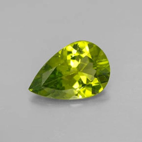 PEAR FACETED AAA BRIGHT (NATURAL) APPLE GREEN PERIDOT (6x4-10x7mm)