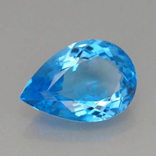 PEAR FACETED AAA BRIGHT (NATURAL) SWISS BLUE TOPAZ (7x5-20x15mm)