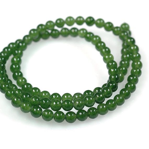 Green Nephrite Jade Round Gemstone Beads - Full strand – Estate Beads &  Jewelry