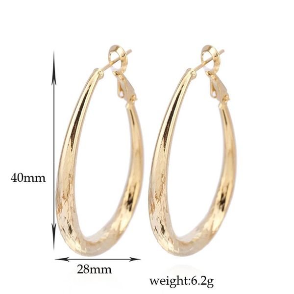 Pair of Elegant Copper Large (40x28mm) Hoop Earrings