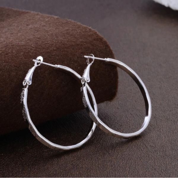 Pair of Silver Plated Large (38mm) Hoop Earrings