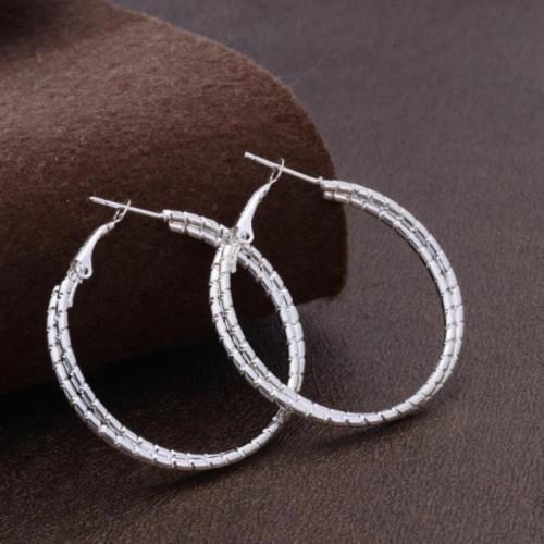 Pair of Silver Plated Large (40mm) Hoop Earrings