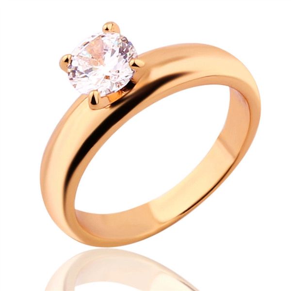 18kt Rose Gold Filled and Crystal Ring Size 7