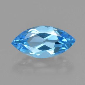 MARQUISE FACETED AAA BRIGHT SWISS BLUE (NATURAL) TOPAZ