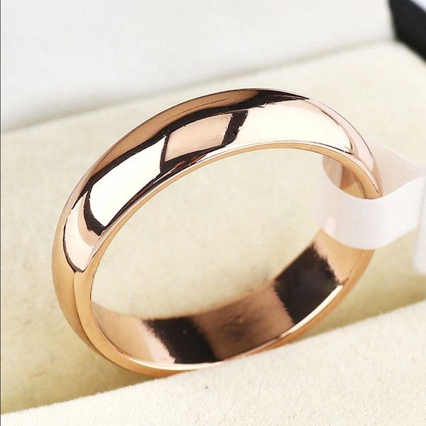 4mm Polished Rose Gold Plated Band Size11