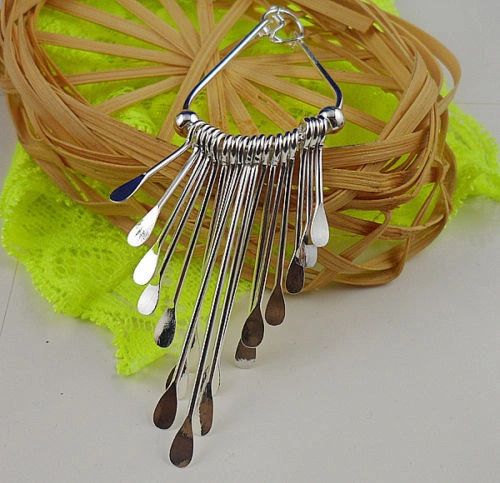 Pair of Elegant Silver Plated Dangle Earrings