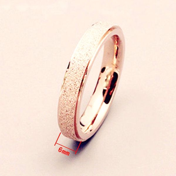 6mm Frosted Rose Gold Plated Band