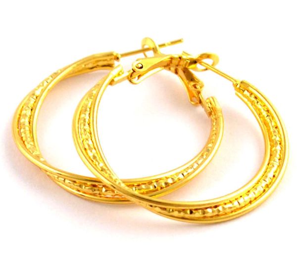 14kt Yellow Gold Filled Fancy (29mm) Hoop Earrings