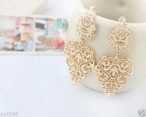 Pair of Bohemia Style Hollow Dangle Earrings (Pierced)